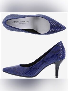 CHRISTIAN SIRIANO Blue Python Snakeskin Embossed ItalianLeather Size 12